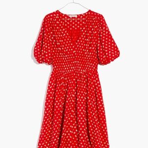Madewell Red Floral Dress